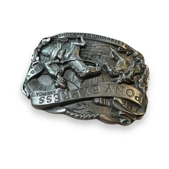 Vintage Dart Pony Express Collector’s Edition Pewter Belt Buckle - Picture 3 of 12